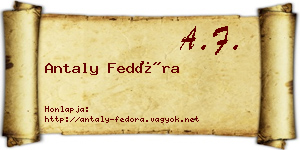 Antaly Fedóra névjegykártya